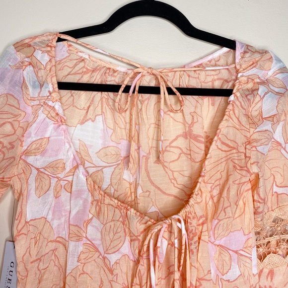 {Guess} floral crotchet detail long sleeve top - Picture 7 of 9